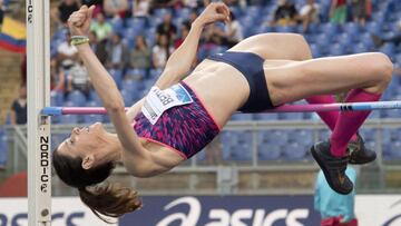 Ruth Beitia, en acci&oacute;n en la competici&oacute;n femenina de salto de altura en la Gala Dorada de la Liga Diamante de Roma 2017.