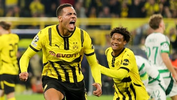 Dortmund (Germany), 01/10/2024.- Dortmund's Felix Nmecha celebrates after scoring the 7-1 goal during the UEFA Champions League match between Borussia Dortmund and Celtic in Dortmund, Germany, 01 October 2024. (Liga de Campeones, Alemania, Rusia) EFE/EPA/FRIEDEMANN VOGEL