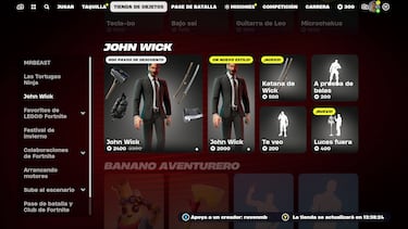 La skin de John Wick vuelve a la tienda de Fortnite con nuevos estilos y objetos