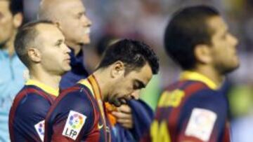 Xavi, triste en la entrega de premios.