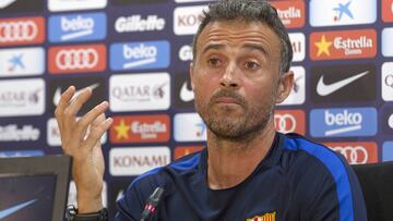 Luis Enrique, hoy en rueda de prensa.