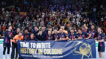 El Barça de celebración.