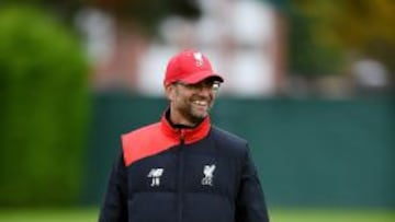 Jurgen Klopp durante un entrenamiento con el Liverpool.