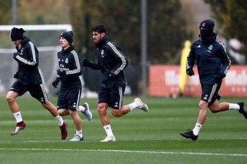 Real Madrid players are put through their paces ahead of Saturday's game against Eibar