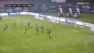 El volante colombiano volvió a marcar en Portugal y ya suma su sexto gol en el campeonato local. También dio una asistencia a Oliveira para el tercer tanto del partido.
