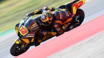 Marco Bezzecchi (72) of Italy and Mooney VR46 Racing Team during the qualifying of Gran Premio Animoca Brands de Aragon at Motorland Aragon Circuit on September 17, 2022 in Alcaniz, Spain. (Photo by Jose Breton/Pics Action/NurPhoto via Getty Images)