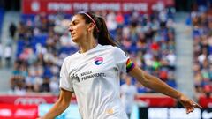 San Diego Wave FC forward Alex Morgan celebrates after scoring during the first half of the NWSL soccer game between NJ/NY Gotham FC and San Diego Wave FC on June 19, 2022 at Red Bull Arena in HArrison, NJ.