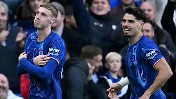 Cole Palmer, jugador del Chelsea, celebra el gol anotado ante el Newcastle.