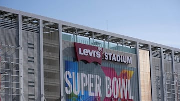Jan 29, 2026; Santa Clara, California, USA; A general overall view of Levi's Stadium, the site of Super Bowl 60 between the New England Patriots and the Seattle Seahawks. Mandatory Credit: Kirby Lee-Imagn Images