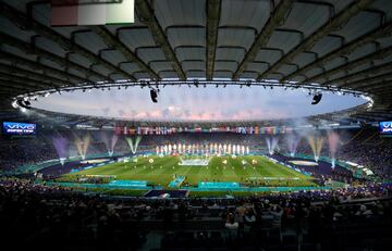 Ceremonia de apertura de la Euro 2020 en el estadio Olí­mpico de Roma.