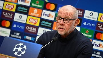 Ajax' Dutch coach Fred Grim gives a press conference on the eve of the UEFA Champions League league phase day 7 football match between Villarreal CF and Ajax at La Ceramica Stadium in Vila-real on January 19, 2026. (Photo by Jose JORDAN / AFP)