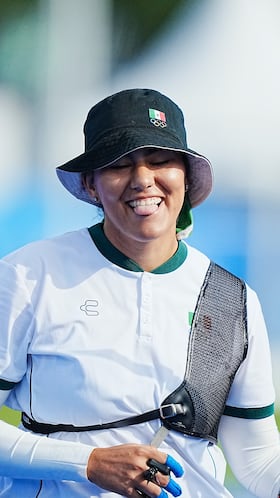 Alejandra Valencia of Mexico during Archery competition Womens Individual 1/8 Elimination Round against Li Jiaman of Chinese as part of the Paris 2024 Olympic Games at The Esplanade des Invalides on August 03, 2024 in Paris, France.