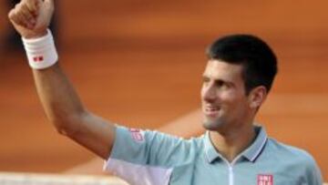 Novak Djokovic celebra el triunfo en cuartos ante Tommy Haas.