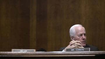 Senator John Cornyn, a Republican from Texas, during a Senate Judiciary Committee hearing in Washington, D.C., US, on Wednesday, June 15, 2022. Senate leaders are intensifying a two-prong effort to pass legislation to address mass shootings, working to put the recently negotiated gun safety framework into legislative text by week's end. Photographer: Tom Brenner/Bloomberg via Getty Images