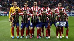 Once del Atl&eacute;tico contra el Bayer Leverkusen. 