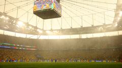 Vista general durante el partido entre Eslovaquia contra Rumania en el Frankfurt Arena.