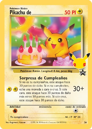 La extraña carta de Pikachu de cumpleaños que Pokémon prohibió en torneos y que hoy vale varios cientos de euros