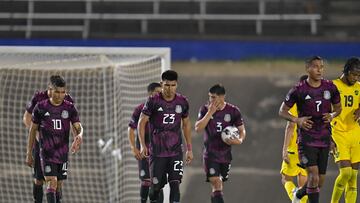 (L-R), Orbelin Pineda, Jesus Gallardo, Jesus Angulo, Luis Romo of Mexico during the game Jamaica vs Mexico National Team (Mexican National Team), corresponding to Group A of League A of the CONCACAF Nations League 2022-2023, at National Stadium Independence Park, on June 14, 2022.
<br><br>
(I-D), Orbelin Pineda, Jesus Gallardo, Jesus Angulo, Luis Romo de Mexico durante el partido Jamaica vs Mexico (Seleccion Nacional Mexicana), correspondiente al Grupo A de la Liga A de la Liga de Naciones CONCACAF 2022-2023, en el National Stadium Independence Park, el 14 de Junio de 2022.