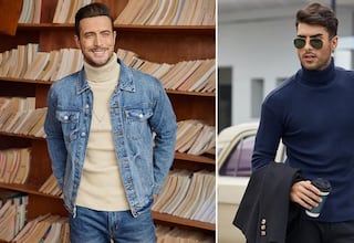 Abrígate en invierno con este jersey de punto con cuello alto y elástico, que se adapta a todo tipo de cuerpos