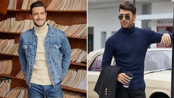 Jersey de punto de cuello alto para hombre