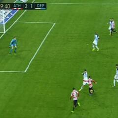 El Deportivo reclamó fuera de juego en el gol de Aduriz
