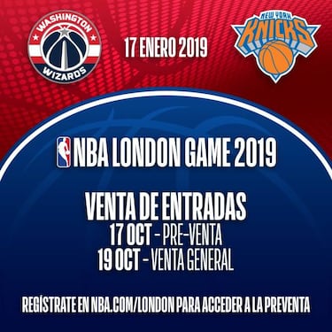 A la venta las entradas para el Knicks-Wizards de Londres