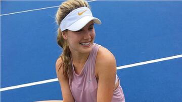 Genie Bouchard posa tras un entrenamiento.