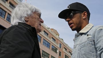 Bernie Ecclestone junto a Lewis Hamilton durante la temporada 2015.