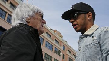 Bernie Ecclestone junto a Lewis Hamilton durante la temporada 2015.