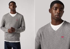 La opción más acertada para pasar el invierno: de Levi’s, hecho con lana y diseñado en cuello de pico