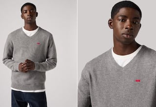 Este jersey de Levi’s de lana y cuello de pico: la opción más acertada para pasar el invierno