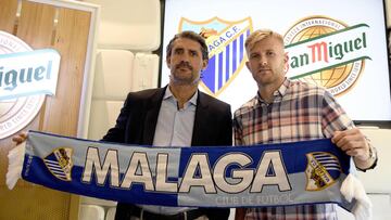 Caminero y Kieszek, durante la presentación del portero.