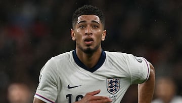 Jude Bellingham, jugador del Real Madrid, durante un partido con la Selección inglesa.