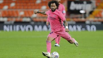 Marcelo, en el Valencia-Real Madrid.