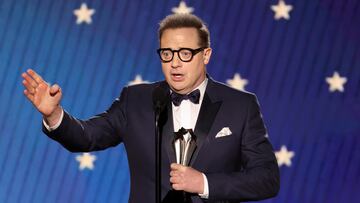 Brendan Fraser accepts the Best Actor award for "The Whale" during the 28th annual Critics Choice Awards in Los Angeles, California, U.S., January 15, 2023. REUTERS/Mario Anzuoni