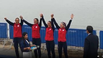 La ovación en Lima a las chilenas que ganaron el oro en Remo