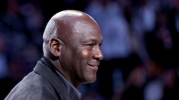 CHARLOTTE, NORTH CAROLINA - FEBRUARY 17: Michael Jordan, owner of the Charlotte Hornets, takes part in a ceremony honoring the 2020 NBA All-Star game during a break in play as Team LeBron take on Team Giannis in the fourth quarter during the NBA All-Star game as part of the 2019 NBA All-Star Weekend at Spectrum Center on February 17, 2019 in Charlotte, North Carolina. Team LeBron won 178-164. NOTE TO USER: User expressly acknowledges and agrees that, by downloading and/or using this photograph, user is consenting to the terms and conditions of the Getty Images License Agreement. Mandatory Copyright Notice: Copyright 2019 NBAE   Streeter Lecka/Getty Images/AFP
 == FOR NEWSPAPERS, INTERNET, TELCOS &amp; TELEVISION USE ONLY ==