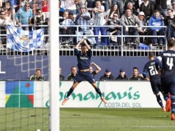 Cristiano Ronaldo celebrando su gol ante el Málaga.