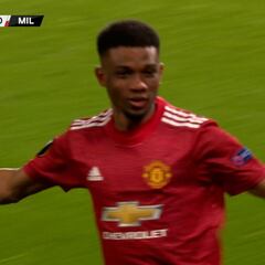 Amad Diallo y su primer gol con el Manchester United