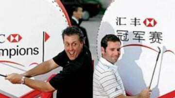 Mickelson y Sergio, ayer.