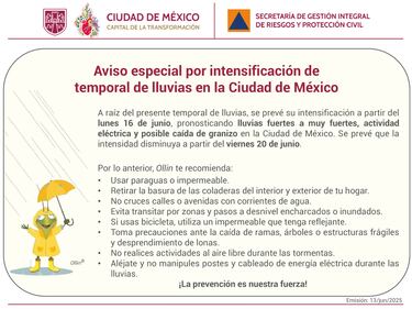 Aviso por fuertes lluvias en CDMX: temporal alerta por tormentas intensas durante 7 días