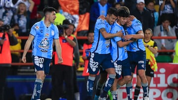 Nicolas Ibanez celebrates his goal 2-1 of Pachuca during the game Pachuca vs Toluca, corresponding to second leg of the great final of the Torneo Apertura 2022 of the Liga BBVA MX, at Hidalgo Stadium, on October 30, 2022.
<br><br>
Nicolas Ibanez celebra su gol 2-1 de Pachuca durante el partido Pachuca vs Toluca, correspondiente a la vuelta de la gran final del Torneo Apertura 2022 de la Liga BBVA MX, en el Estadio Hidalgo, el 30 de octubre de 2022.