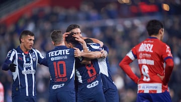 Oliver Torres celebrates his goal 2-0 of Monterrey during the 8th round match between Monterrey and Atletico de San Luis as part of the Liga BBVA MX, Torneo Clausura 2025 at BBVA Bancomer Stadium, on February 22, 2025 in Monterrey, Nuevo Leon, Mexico.