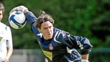 EL guardameta del conjunto catalán durante un entrenamiento