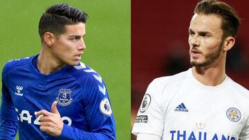 James Rodr&iacute;guez, volante del Everton se enfrentar&aacute; a James Maddison en el encuentro de Premier ante el Leicester. Los dos ser&aacute;n encargados de la creaci&oacute;n