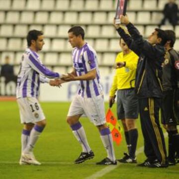 12/11/08 COPA DEL REY PARTIDO DE VUELTA  Real Valladolid - hercules  cambio  entra por primera vez jesus rueda