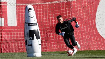 Vaclik, durante el entrenamiento de ayer.