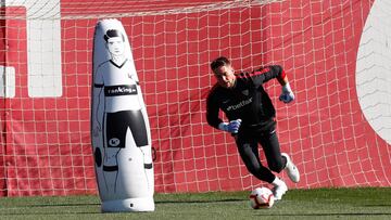 Vaclik, durante el entrenamiento de ayer. 