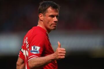 Jamie Carragher | Liverpool: Defendió a los Reds entre 1996 y 2013. No ganó la Premier League, pero logro una Copa UEFA, una Champions League y dos Supercopas de Europa. Además, participó con la selección de Inglaterra en la Euro 2004 y los Mundiales del 2006 y 2010.