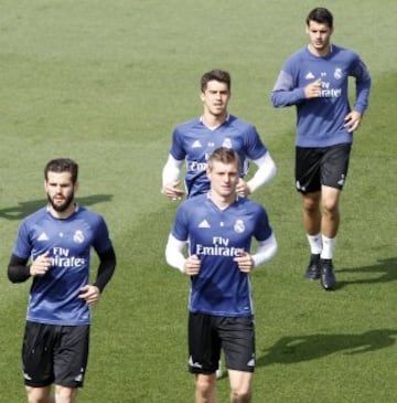 Morata dio el susto en el entrenamiento